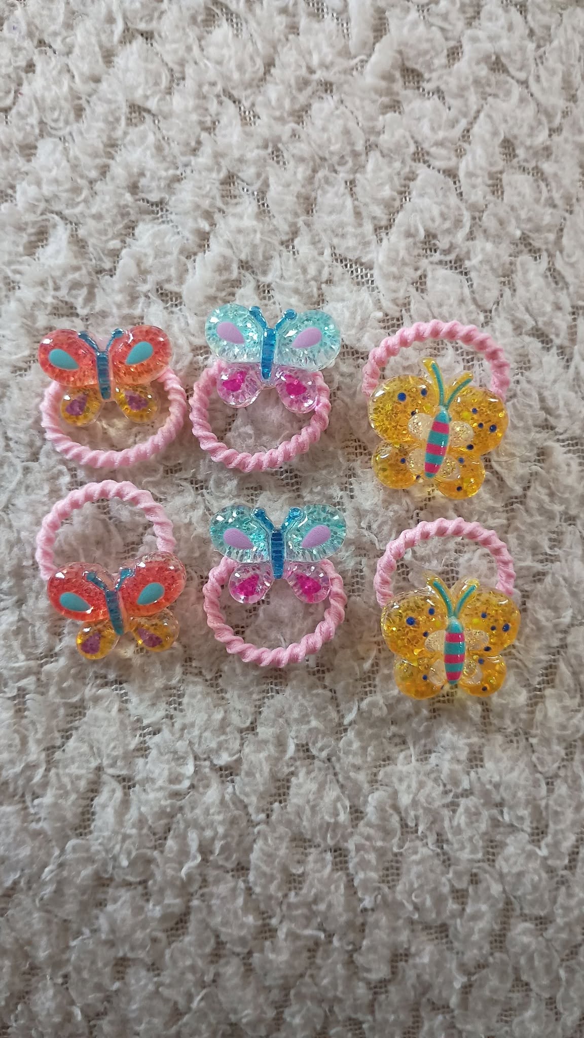 Cute Butterfly Patterned Hair Ties 6pcs