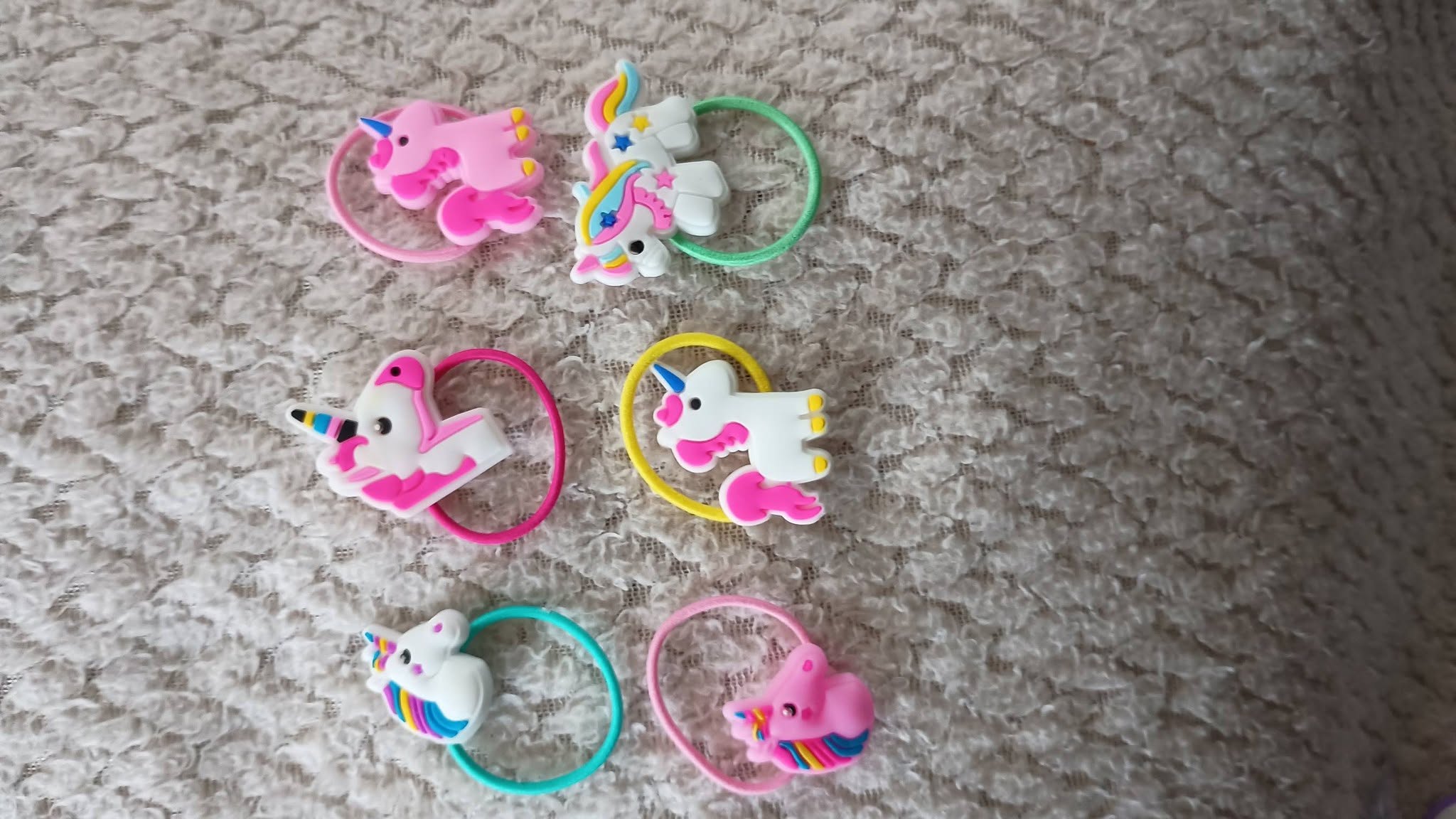 Unicorn Elastic Hair Ties 6pcs