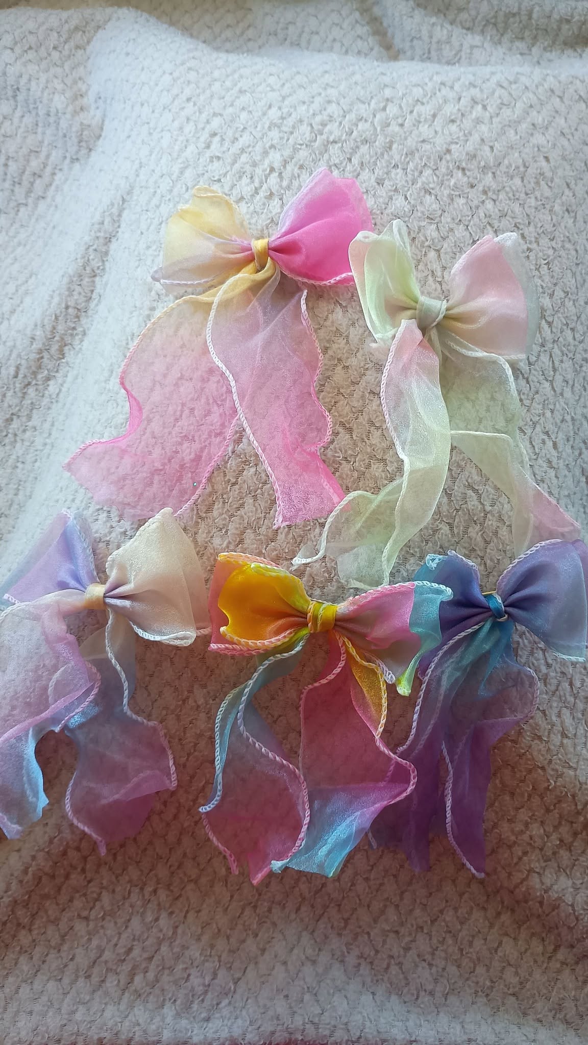 Ombre Colorful Bow Hair Clips
