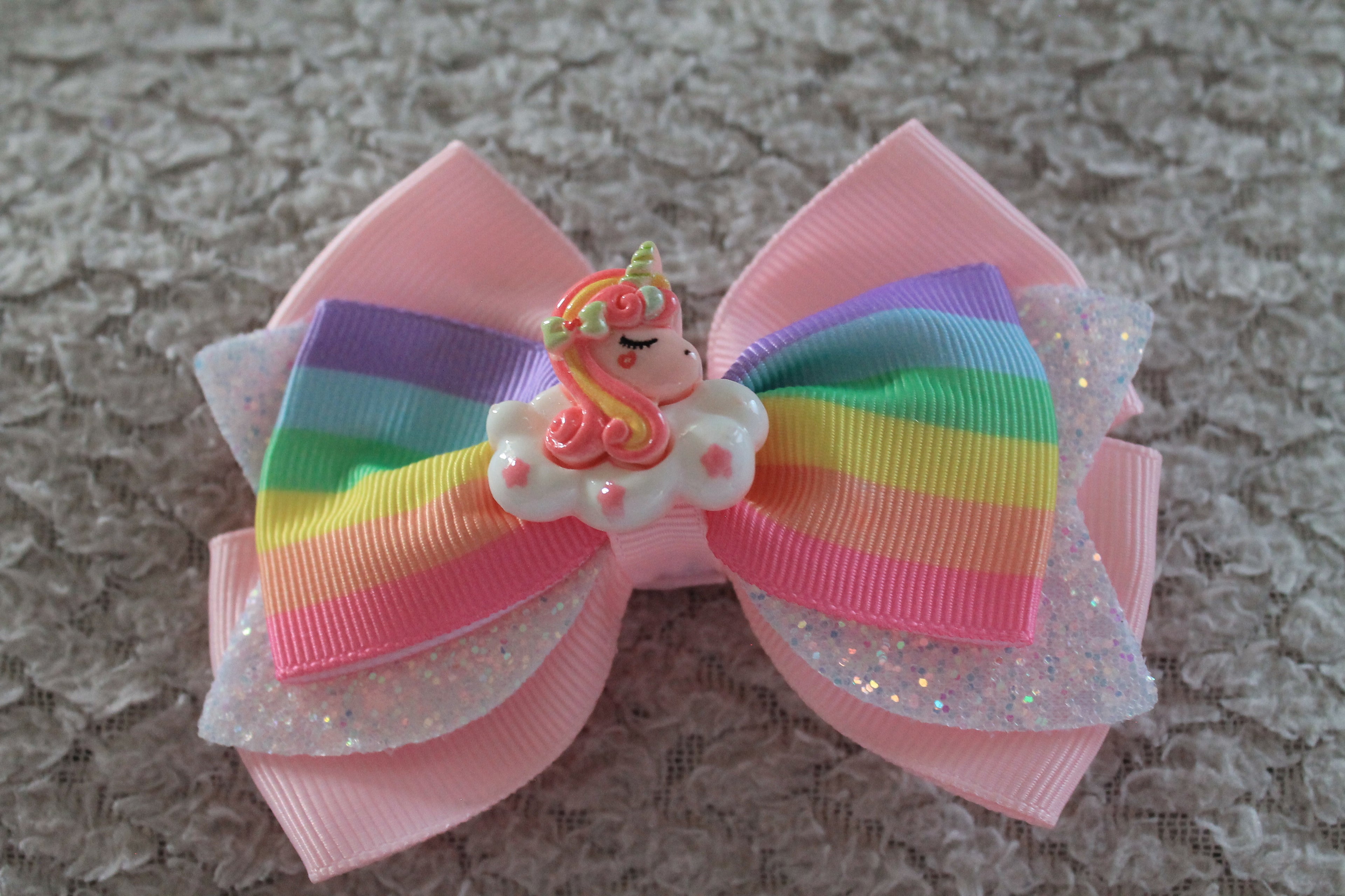 Digital Print Rainbow Hair Clips