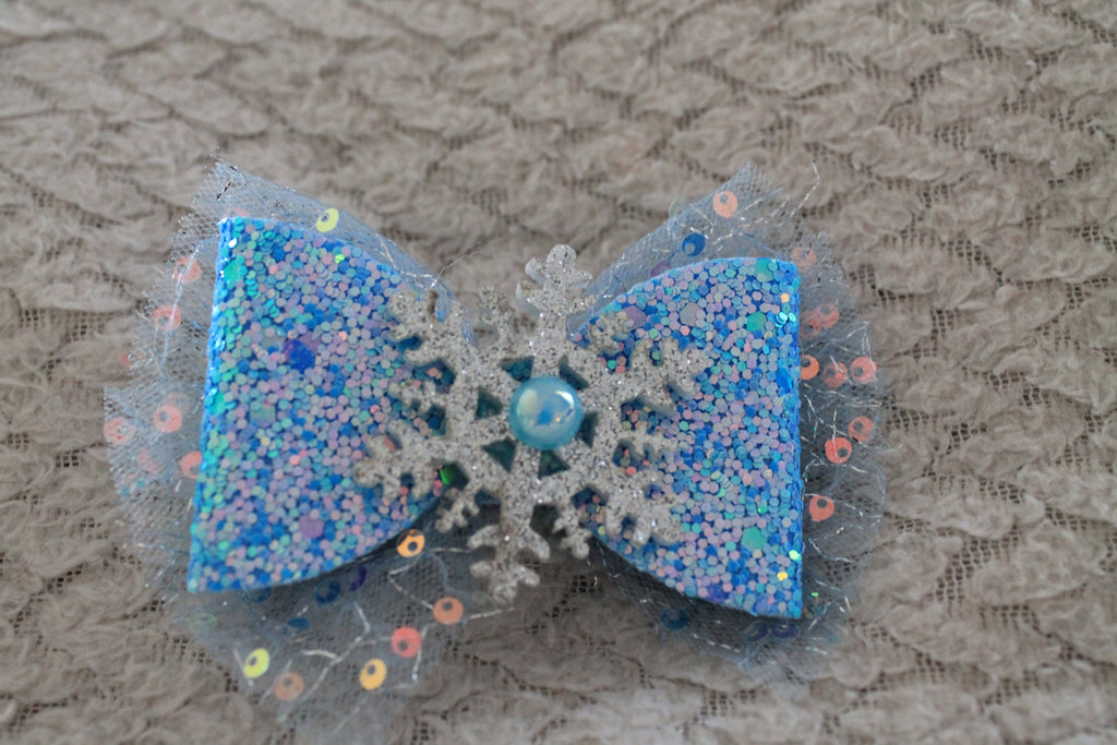 Ice Blue Bow Headband