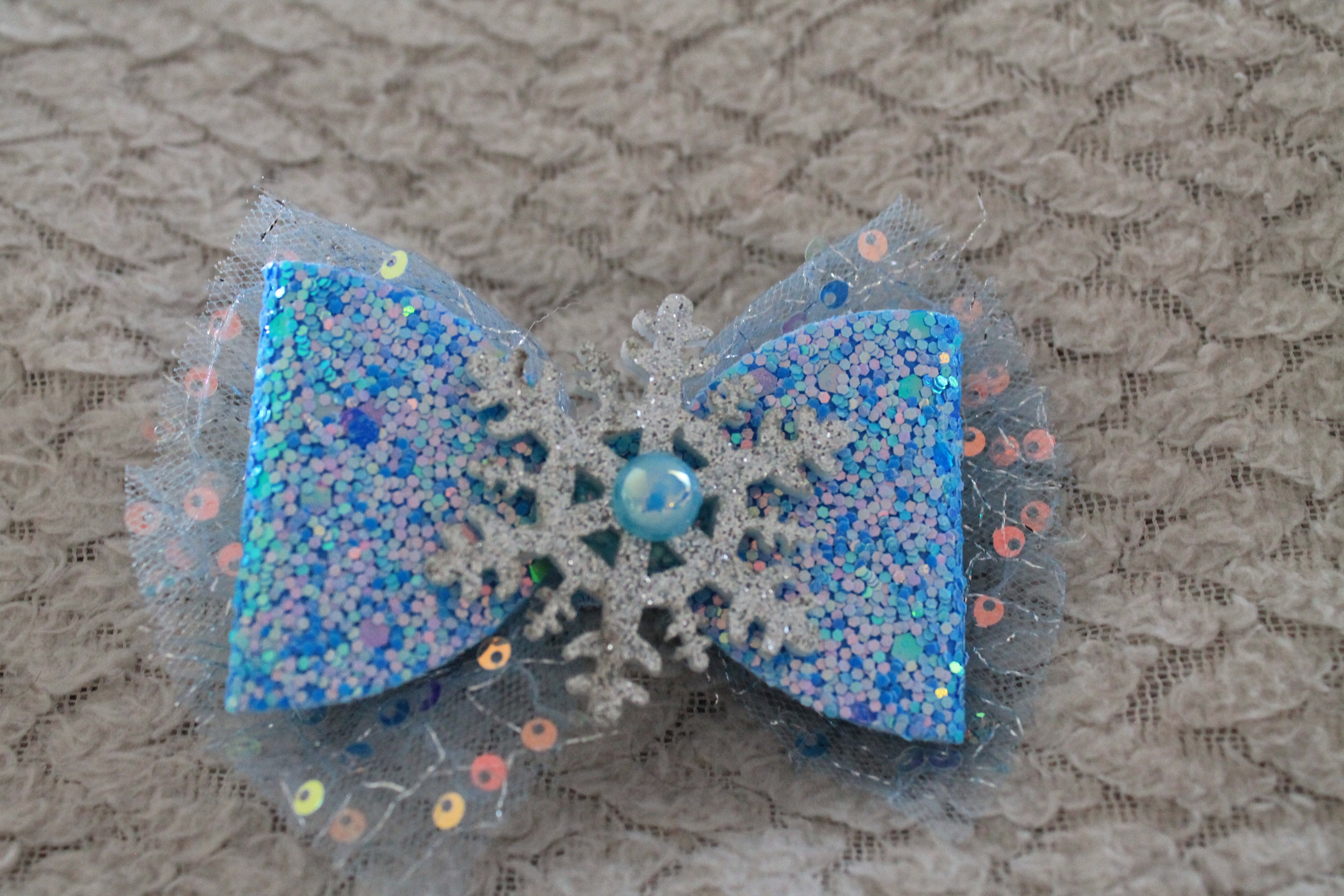 Ice Blue Bow Headband