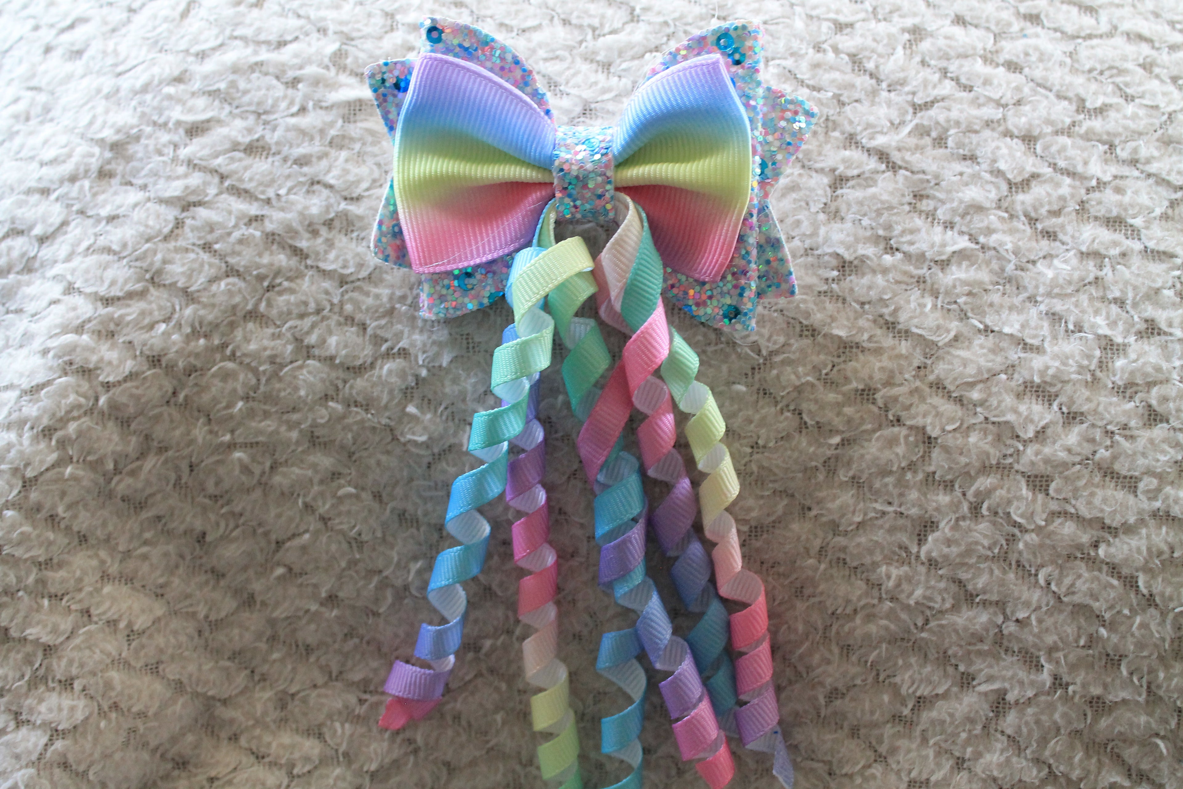 Colorful Curly Bow Hair Clip