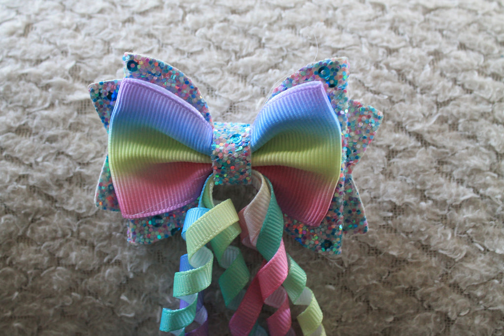 Colorful Curly Bow Hair Clip