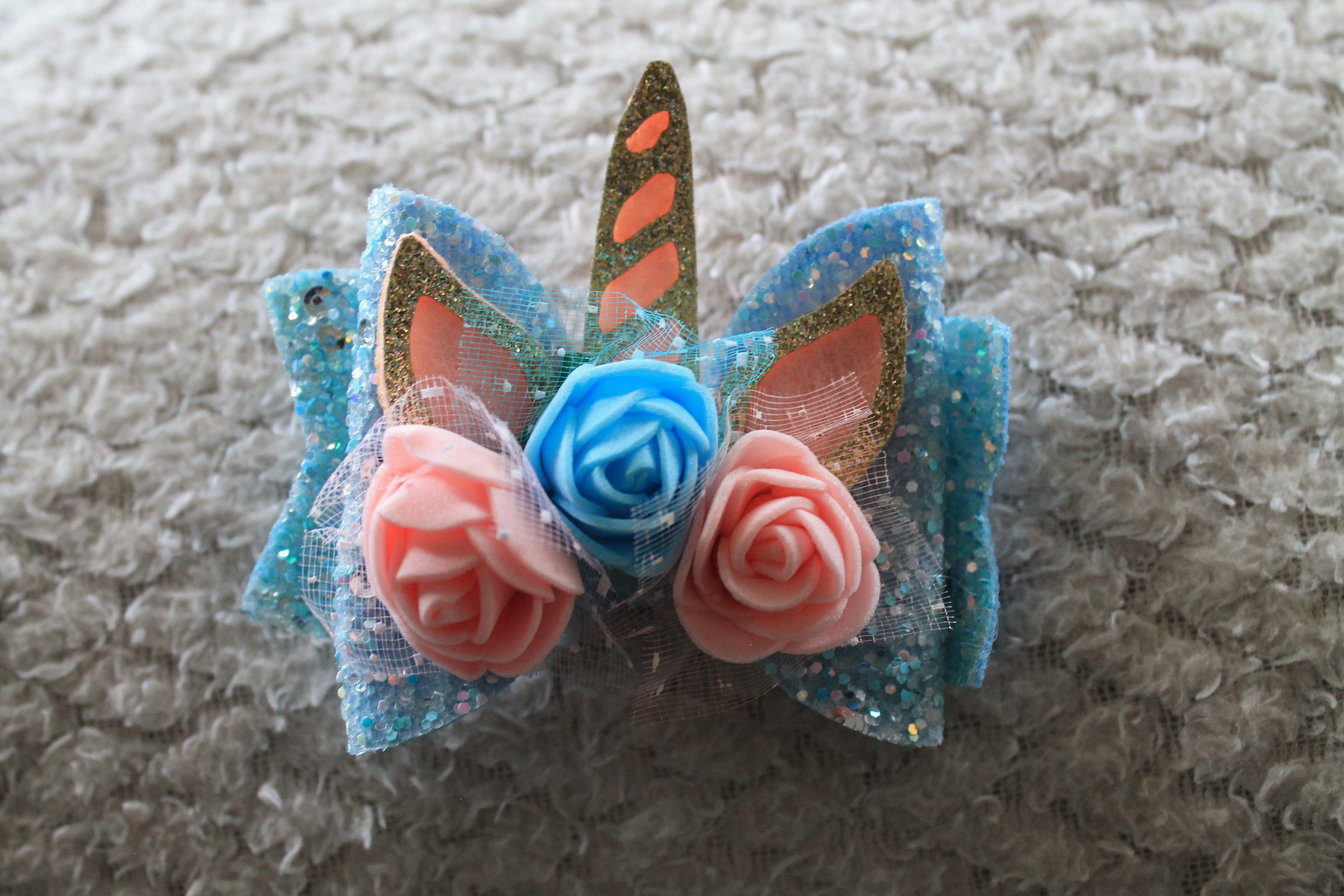 Unicorn Bow Hair Clip