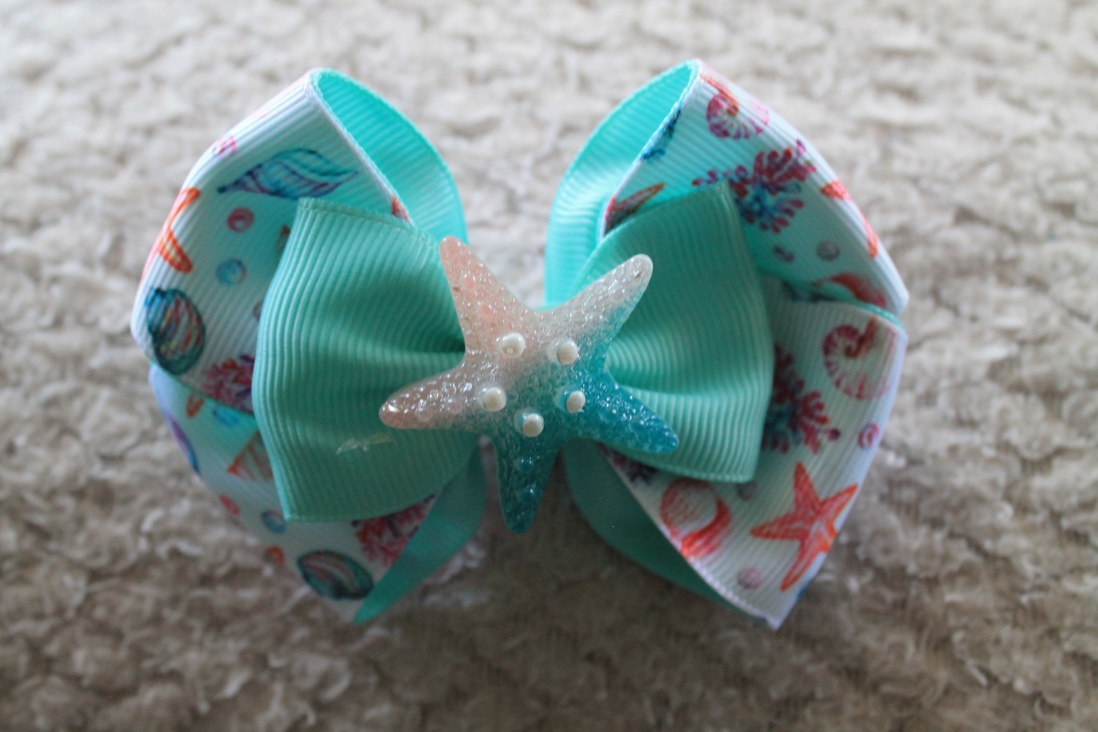 Star Fish Bow Hair Clip